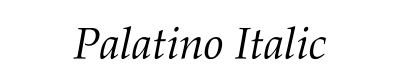Palatino Italic Font for Place Cards
